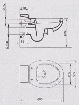 Toilettes Ceramica Dolomite Piano