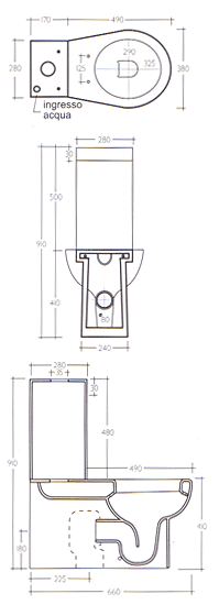 Toilettes Ceramica Esedra Poing